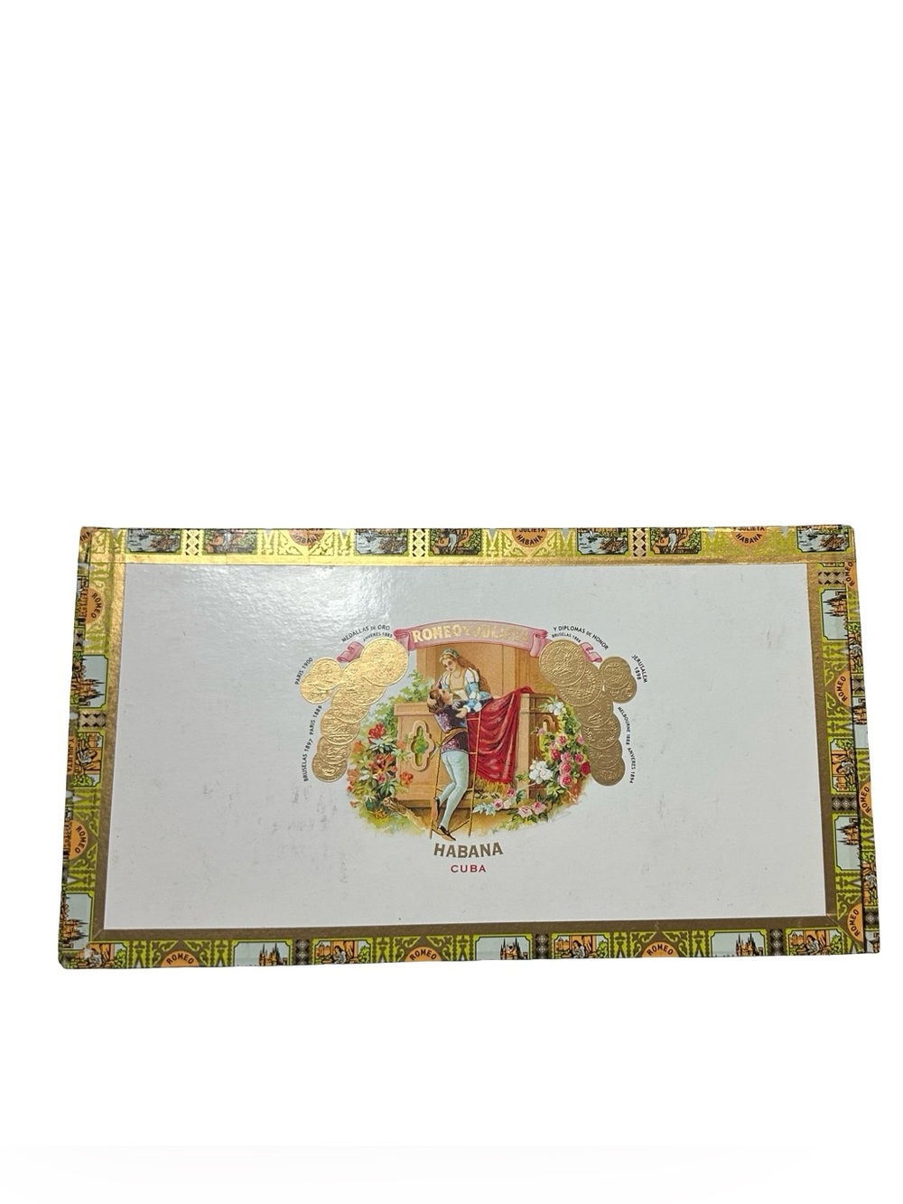 Vtg Romeo y Julieta Wooden Cigar Box Decorative Empty Storage Case Trinket Tray